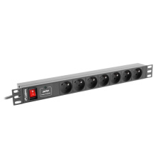 LANBERG POWER STRIP RACK PDU (1U,10A,7X 230V,2M)