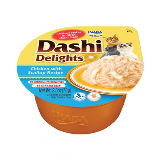 Inaba Dashi Delights cat Kura s hrebenatkou 6 x 70 g vanička