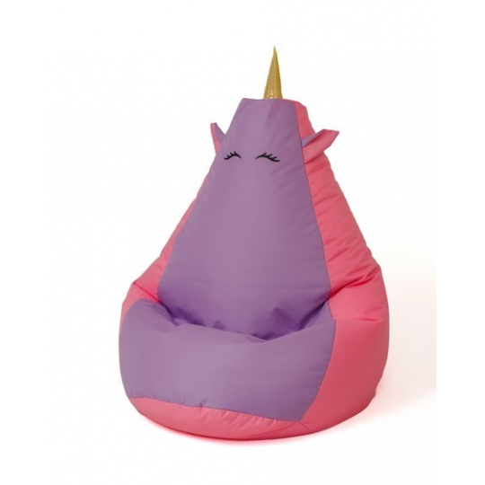 Sako taška pouf Unicorn růžovo-fialová XXL 140 x 100 cm