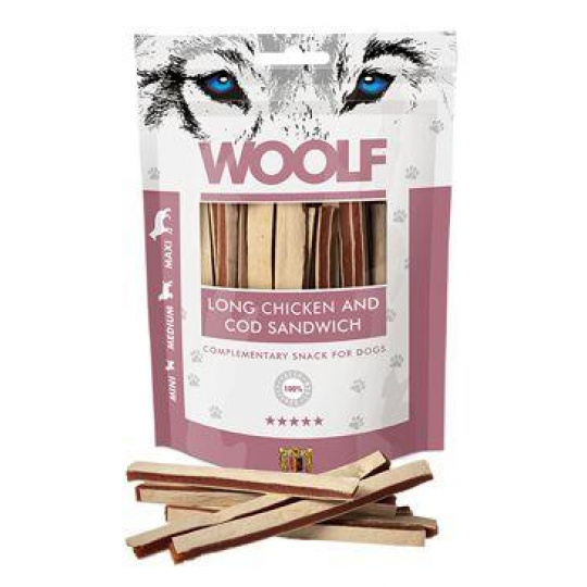 WOOLF Classic poch. Long Chicken and Cod Sandwich 100g
