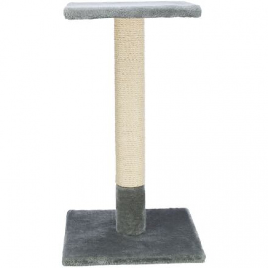 Škrabací sloupek BEANA s odpočívadlem, 9 cm / 69 cm, sisal/plyš, šedá