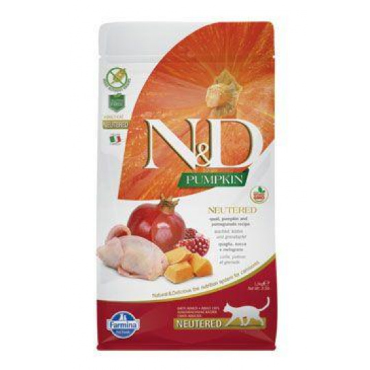 N&D Pumpkin CAT Neutered Quail & Pomegranate 300g