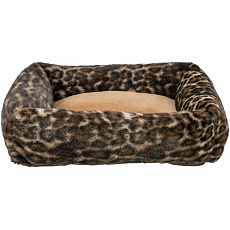 SOFT Edition pelech LEO s okrajem, 80 x 60 cm, hnědá/leopardí SOFT Edition pelech LEO s okrajem, 80 x 60 cm, hnědá/leopardí
