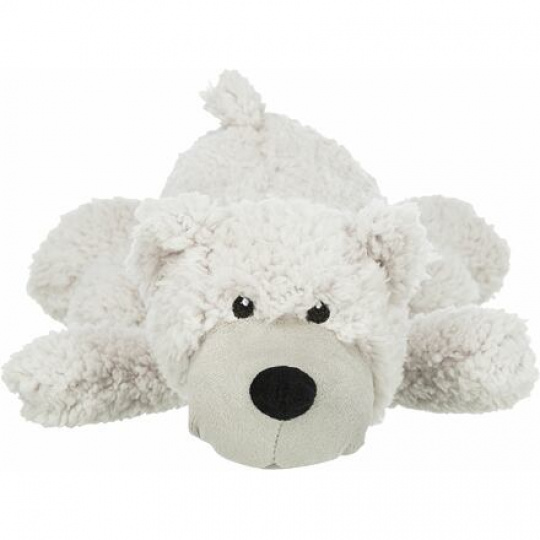 Be Eco medvěd ELROY, plyšová hračka se zvukem pro psy, 42 cm, bílá