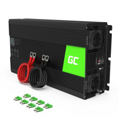 Green Cell INV19 zdroj/transformátor Auto 1500 W Černá