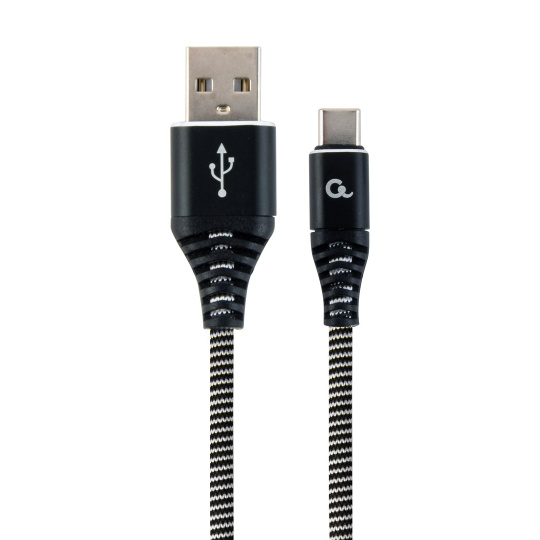 Gembird CC-USB2B-AMCM-2M-BW USB kabel USB 2.0 USB A USB C Černá, Bílá