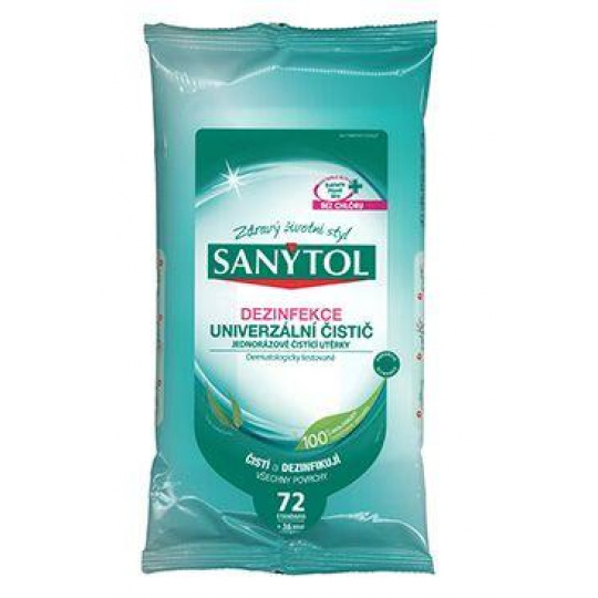 SANYTOL dezinfekční/univerzální utěrky 72ks