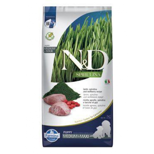 Farmina N&D dog SPIRULINA (GF) puppy medium & maxi, lamb 7 kg