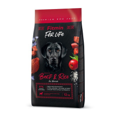 FITMIN Dog for life Beef & Rice - suché krmivo pro psy - 12 kg
