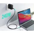 AUKEY CB-SCC241 USB-C Power Delivery PD 240W 5A 20V 1m Nylon Černá