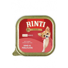 Rinti Dog Gold Mini vanička hovězí+perlička 100g Rinti Dog Gold Mini vanička hovězí+perlička 100g