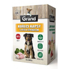 GRAND kaps. deluxe pes kuřecí s rýží a špenát. 4x300g GRAND kaps. deluxe pes kuřecí s rýží a špenát. 4x300g