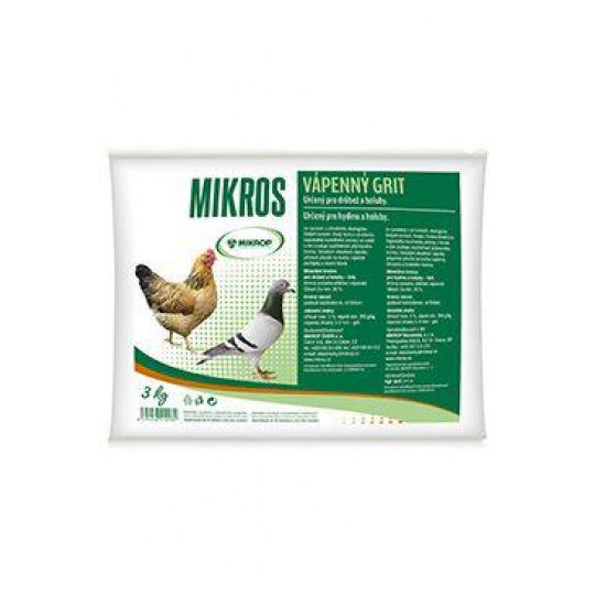 Mikrop Mikros VPC vápenný grit plv 3kg Mikrop Mikros VPC vápenný grit plv 3kg