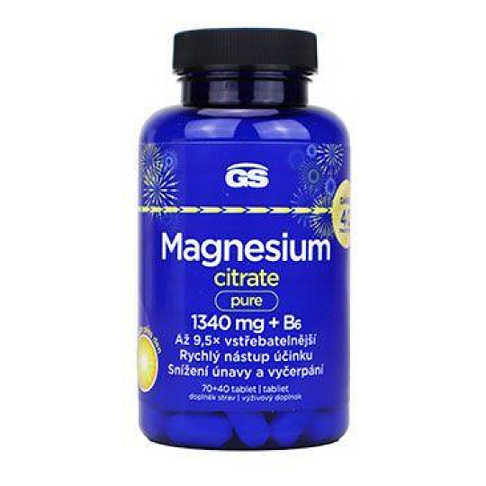 GS Magnesium citrate pure 1340mg+B6 70+40tbl VIANOČNÉ