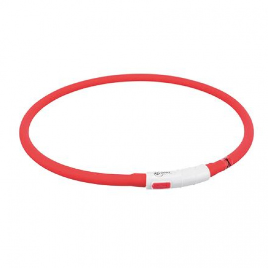 Flash USB svítící obojek XS-XL 70 cm / 10 mm, červená