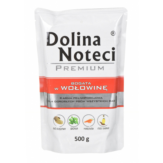 DOLINA NOTECI Premium Rich in beef - Mokré krmivo pro psy - 500 g