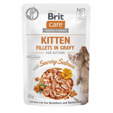 BRIT Care Cat Kitten Savory Salmon Pouch - mokré krmivo pro kočky - 85 g