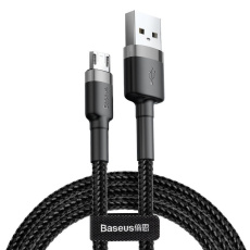 Kabel Baseus Cafule 2,4A 1m Micro USB (šedý/černý)