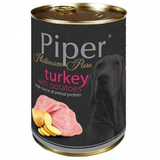 PIPER PLATINUM PURE krůta s bramborami, konzerva pro psy, 400 g PIPER PLATINUM PURE krůta s bramborami, konzerva pro psy, 400 g