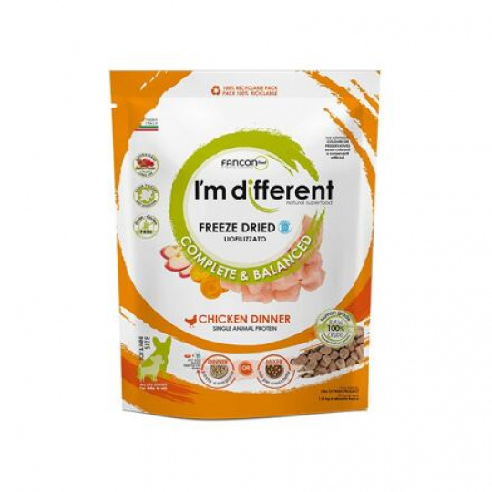 I´M DIFFERENT Chicken DINNER, mrazem sušené raw krmivo s kuřetem, 156 g