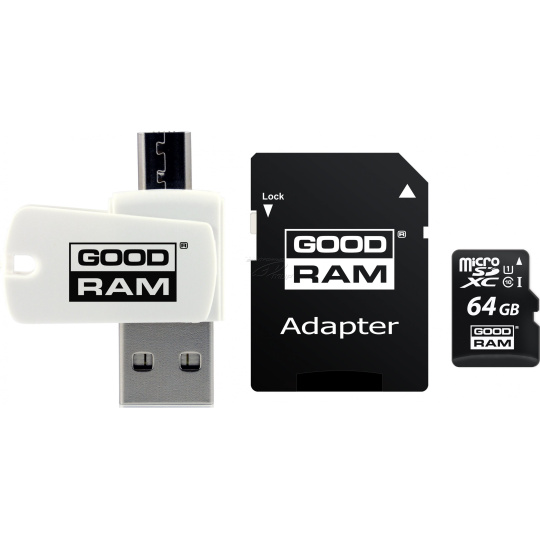 Goodram All in one M1A4-0640R12 flash paměť 64 GB MicroSDXC Class 10 UHS-I + čtečka karet