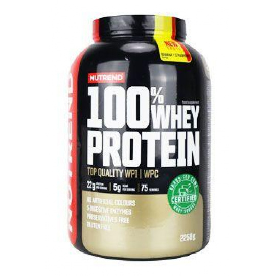 Nutrend Whey Protein 100% banán+jahoda 2250g