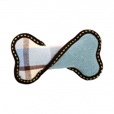 Kost 21 cm, robustní aport pro psy, modrá/žlutá, HipHop Dog