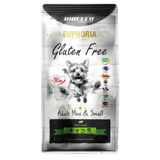 BIOFEED Euphoria Gluten Free Adult mini & small Lamb - suché krmivo pro psy - 12kg