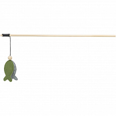Hrací prut s rybkou, 48 cm, s catnipem,  dřevo/filc