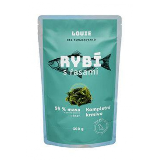 Louie Dog kapsa Rybí s řasami 300g