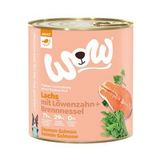 WOW Dog konz. Adult losos s rajčaty 800g