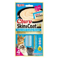 Pamlsok Inaba Churu Skin & Coat cat Tuniak s hrebenatkou 4 tuby 56 g Pamlsok Inaba Churu Skin & Coat cat Tuniak s hrebenatkou 4 tuby 56 g