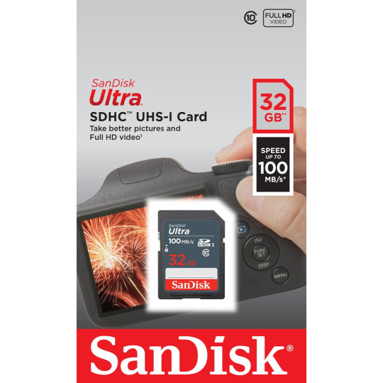 SanDisk Ultra 32GB SDHC Mem Card 100MB/s paměťová karta UHS-I Třída 10