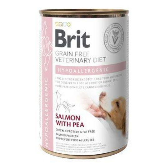 Brit Veterinary Diets GF dog Hypoallergenic 400 g konzerva
