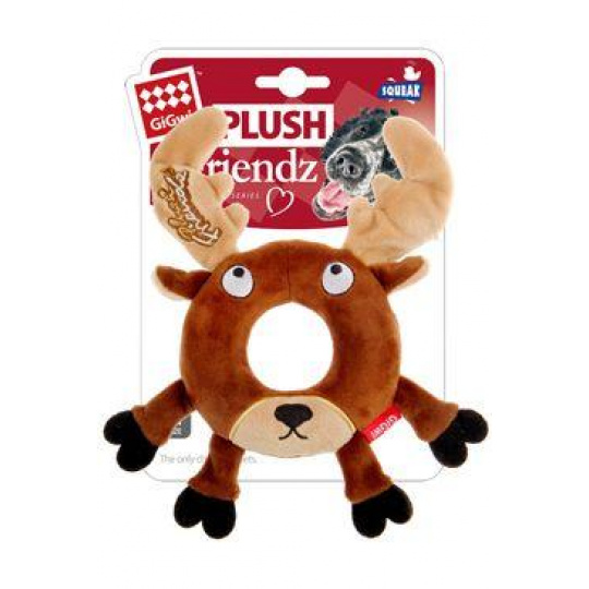 Hračka pes GiGwi Plush Friendz sob s kroužkem Hračka pes GiGwi Plush Friendz sob s kroužkem