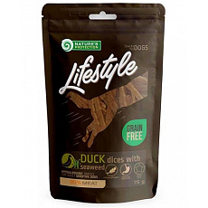 Pamlsok Natures P Lifestyle dog soft duck dices with seaweed 75 g