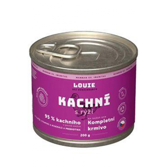 Louie Dog konz. Kachní s rýží a prebiotiky 200g