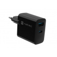 NATEC RIBERA GAN CHARGER 1x USB-A + 1x USB-C 65W ČERNÁ