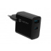 NATEC RIBERA GAN CHARGER 1x USB-A + 1x USB-C 65W ČERNÁ