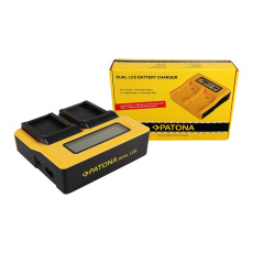 Nabíječka Patona DUAL LCD Canon LP-E17 se skládá z nabíječky 1809 a 2 x 16836 adaptérů