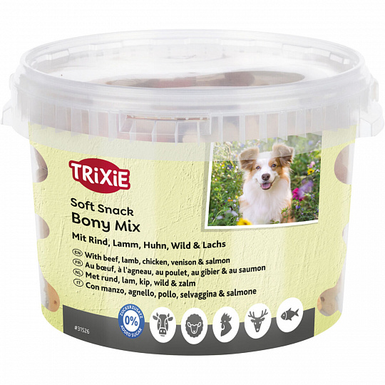 Soft Snack Bony MIX XXL- hovězí, jehněčí, kuře, zvěřina, losos 1800 g