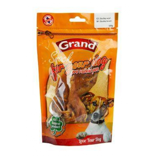 GRAND Dog poch. Suš. Mňamka vepřové záušky 100g