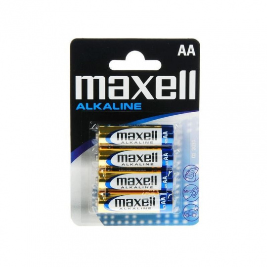 Alkalická baterie MAXELL LR6, 4 ks.