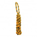Bavlněný uzlovaný pešek HipHop ROPE 33 cm,  neon oranžová, černá, žlutá