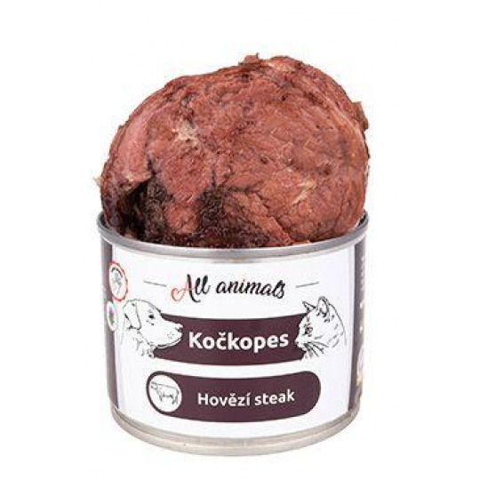 All Animals kočkopes konz. Steak z hovězí sval. 200g
