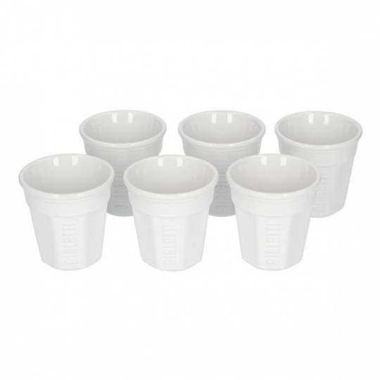 Sada 6 šálků na espresso BIALETTI BICCHIERINI Porcelán 6x 60 ml Bílá