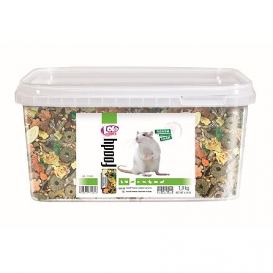 LOLO Foody kompletní krmivo pro potkany 3 L, 1,9 kg kyblík