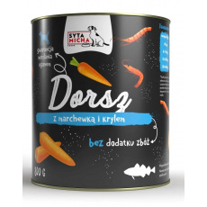 SYTA MICHA Cod with carrot and krill - mokré krmivo pro psy - 800g