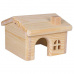 Dřevěný domek se sedlovou střechou pro myši a křečky 15x11x15cm
