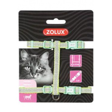 Postroj kočka SHINY nylon zelený Zolux Postroj kočka SHINY nylon zelený Zolux